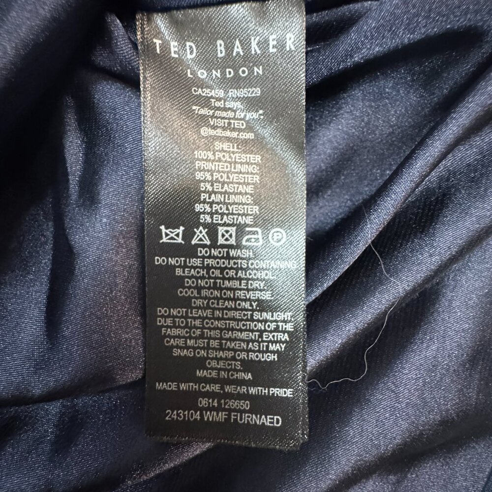 Ted Baker London Rubeyed Scallop Edge Shift Dress Navy Size 4 (US 10) EUC - Picture 5 of 7